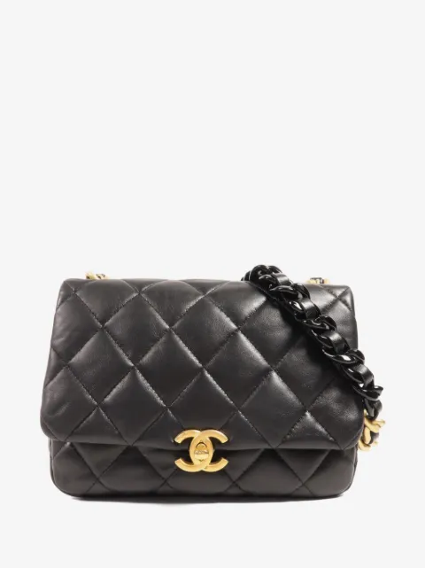 CHANEL Pre-Owned bolsa de hombro con cierre giratorio y logo CC