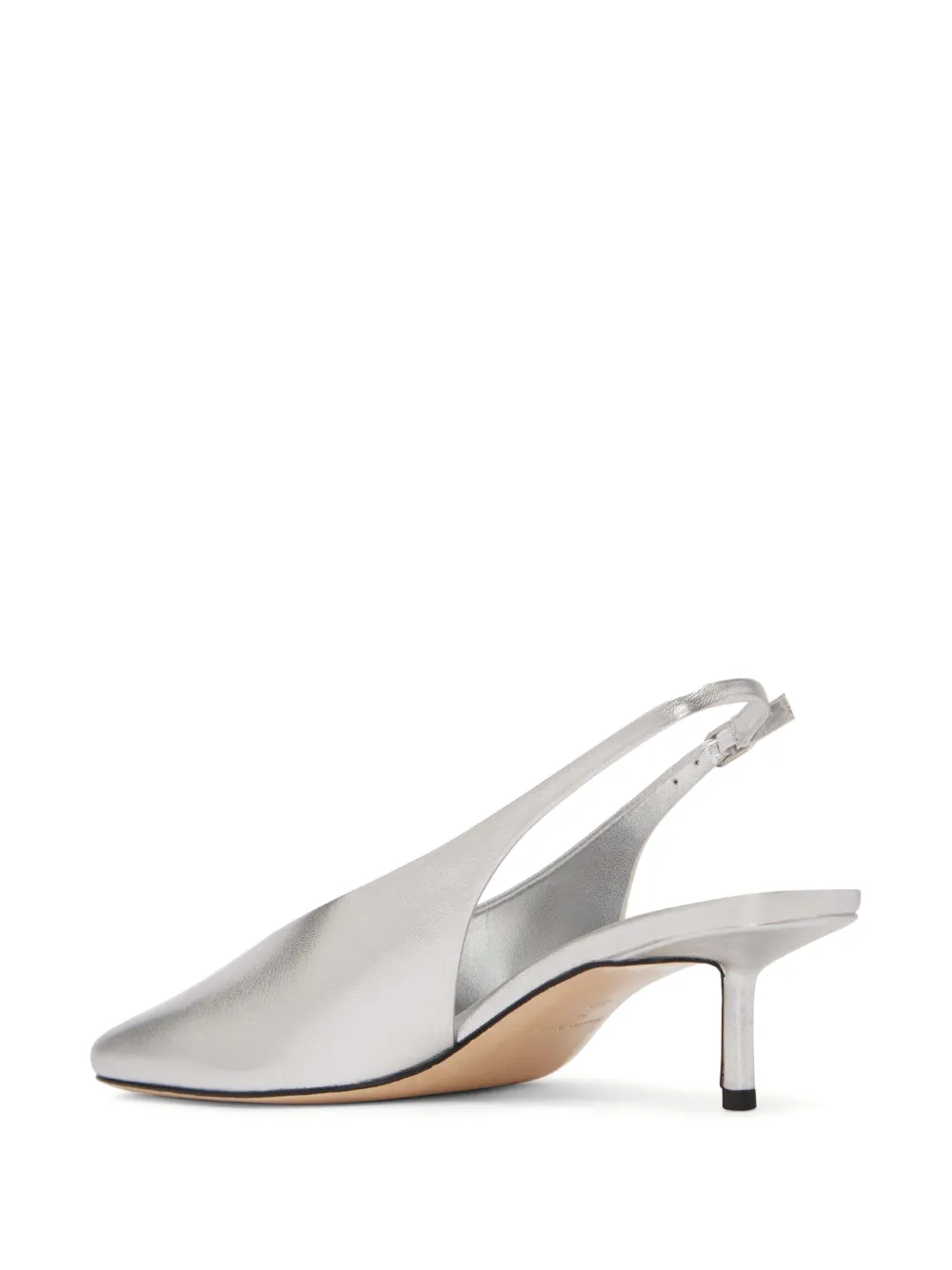 Studio Amelia Sierra 50mm slingback pumps met vierkante neus en hak Zilver