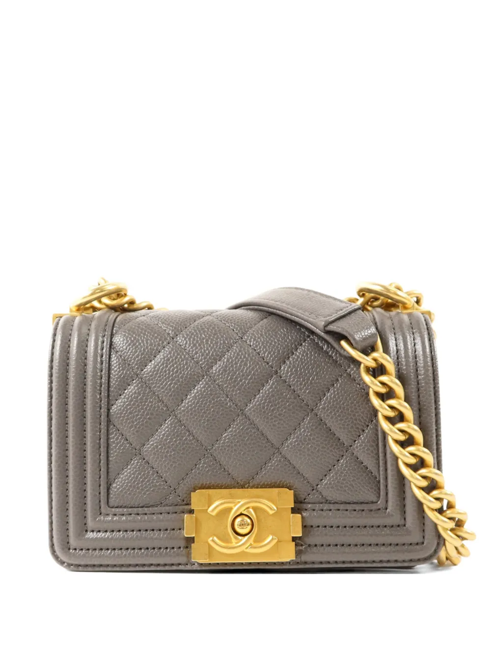 CHANEL Pre-Owned mini Boy turn-lock shoulder bag - Grey
