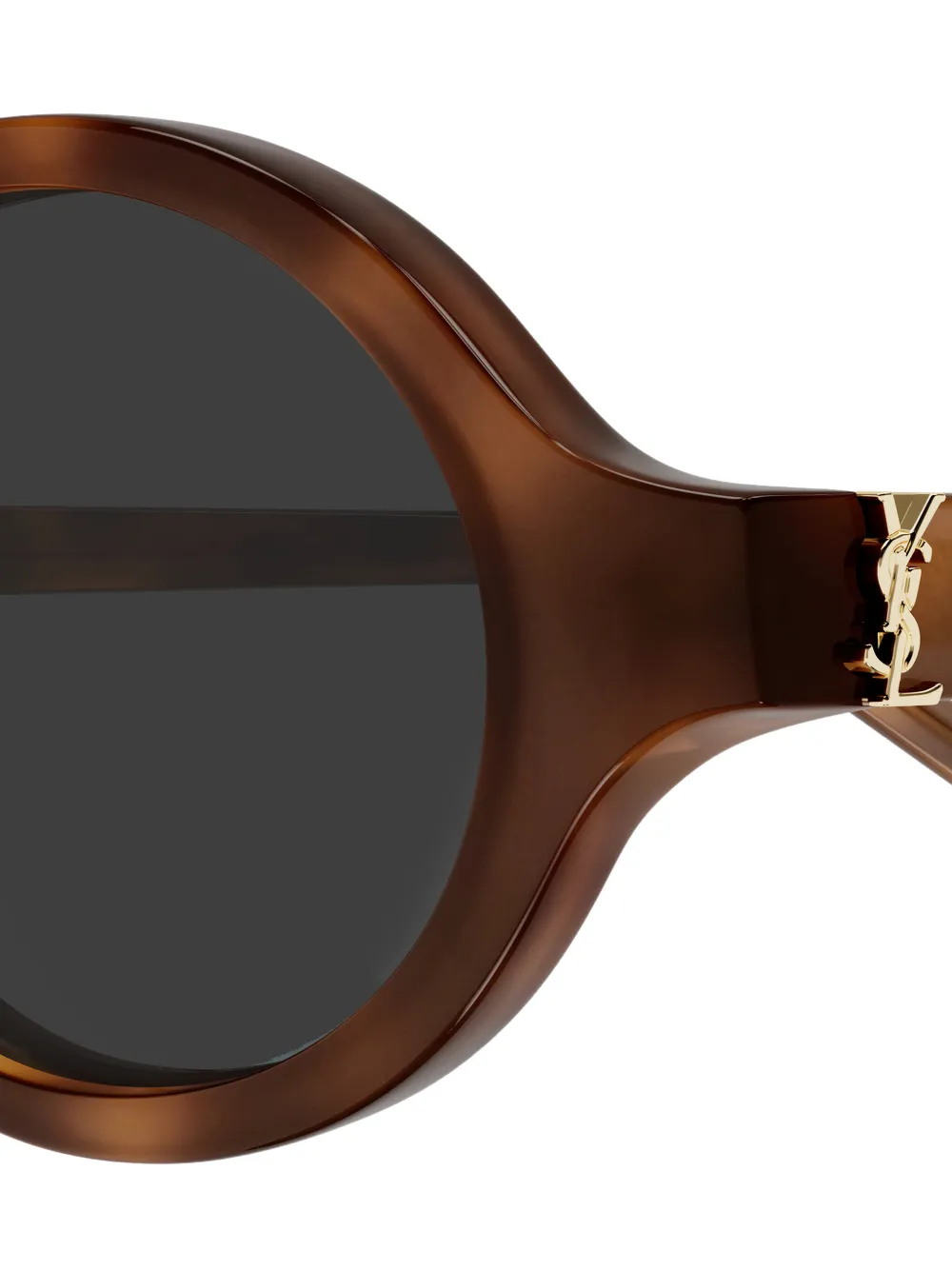 Saint Laurent Eyewear Zonnebril met ovalen montuur Bruin