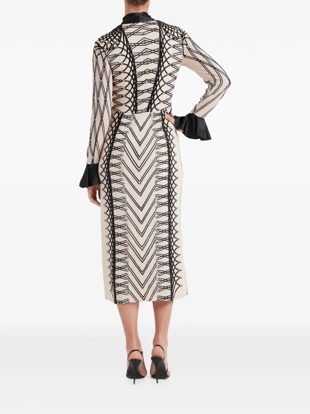 Temperley London Cressida midi-jurk met strik Beige