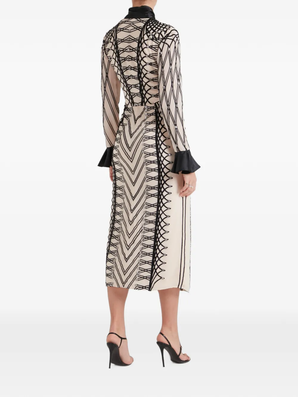 Temperley London Cressida midi-jurk met strik Beige
