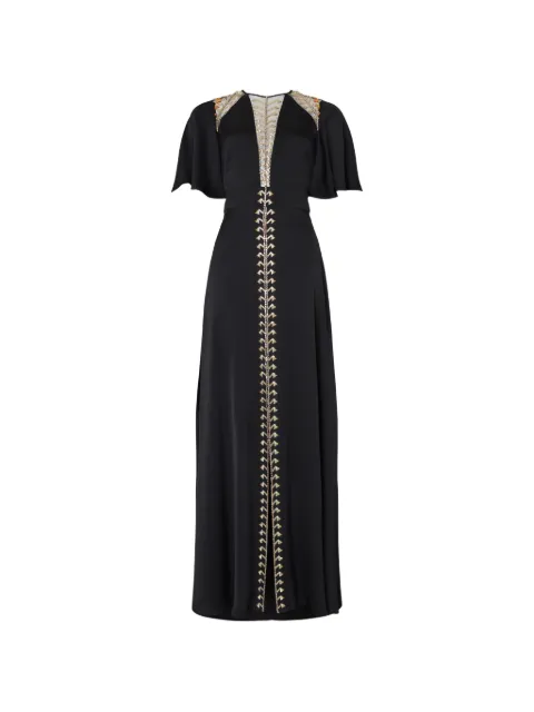Temperley London vestido largo Wildlife con apliques