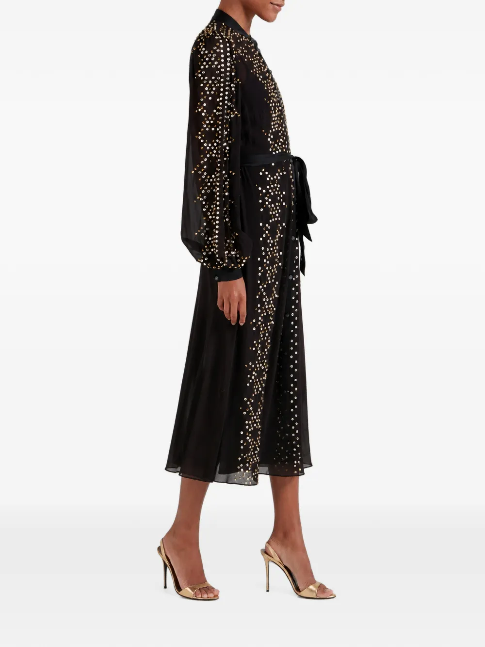 Temperley London Oberon midi-jurk verfraaid met pailletten Zwart
