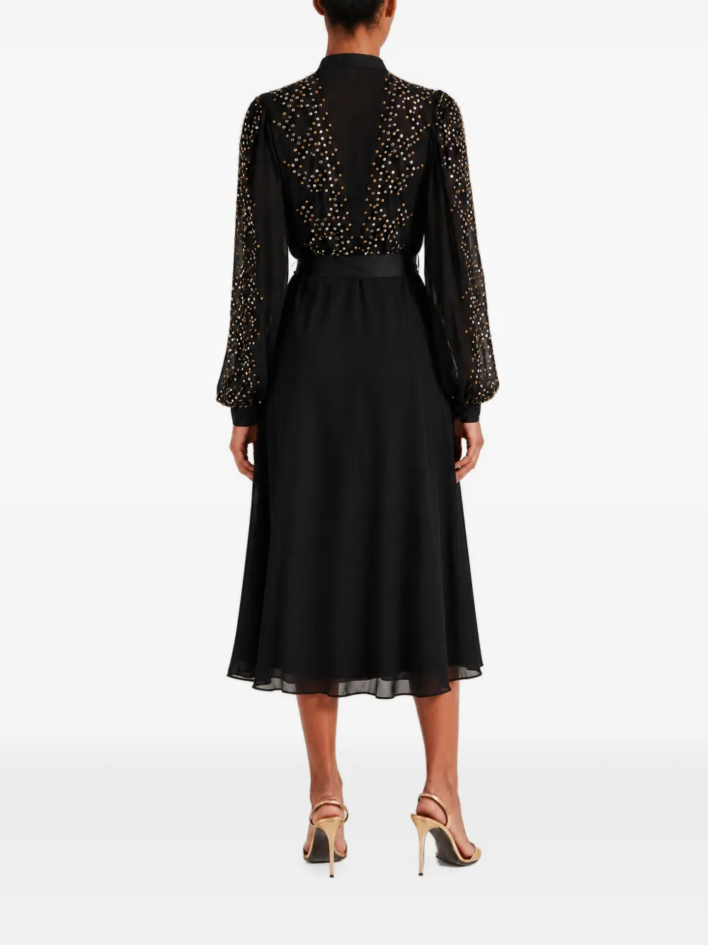 Temperley London Oberon midi-jurk verfraaid met pailletten Zwart