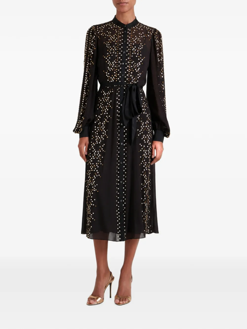 Temperley London Oberon midi-jurk verfraaid met pailletten Zwart