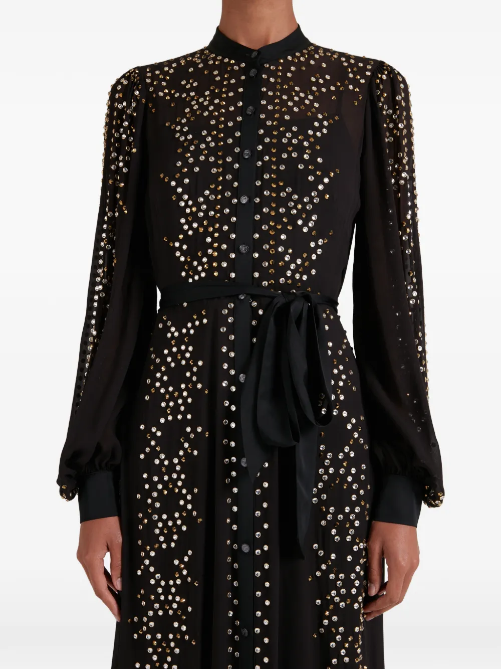 Temperley London Oberon midi-jurk verfraaid met pailletten Zwart