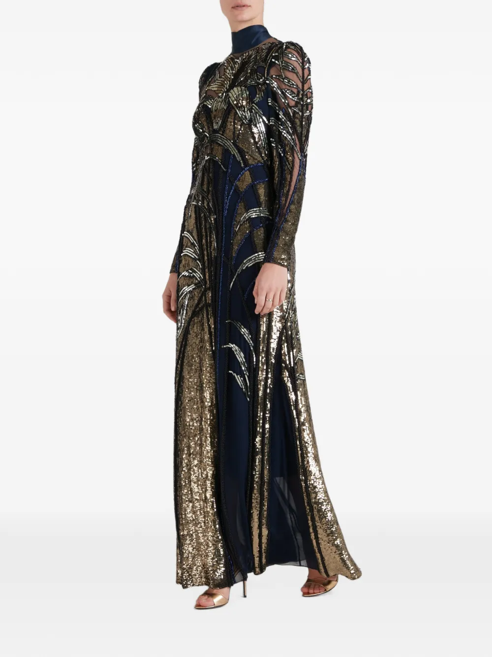 Temperley London Mariana avondjurk verfraaid met pailletten Blauw