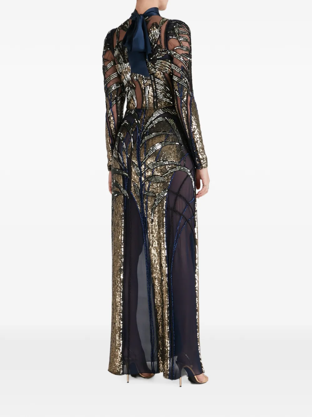 Temperley London Mariana avondjurk verfraaid met pailletten Blauw