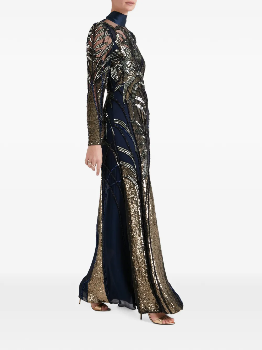 Temperley London Mariana avondjurk verfraaid met pailletten Blauw