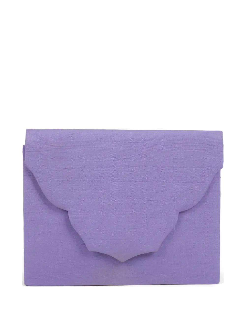 Saint Laurent Pre-Owned 1980s scalloped silk clutch bag - Viola