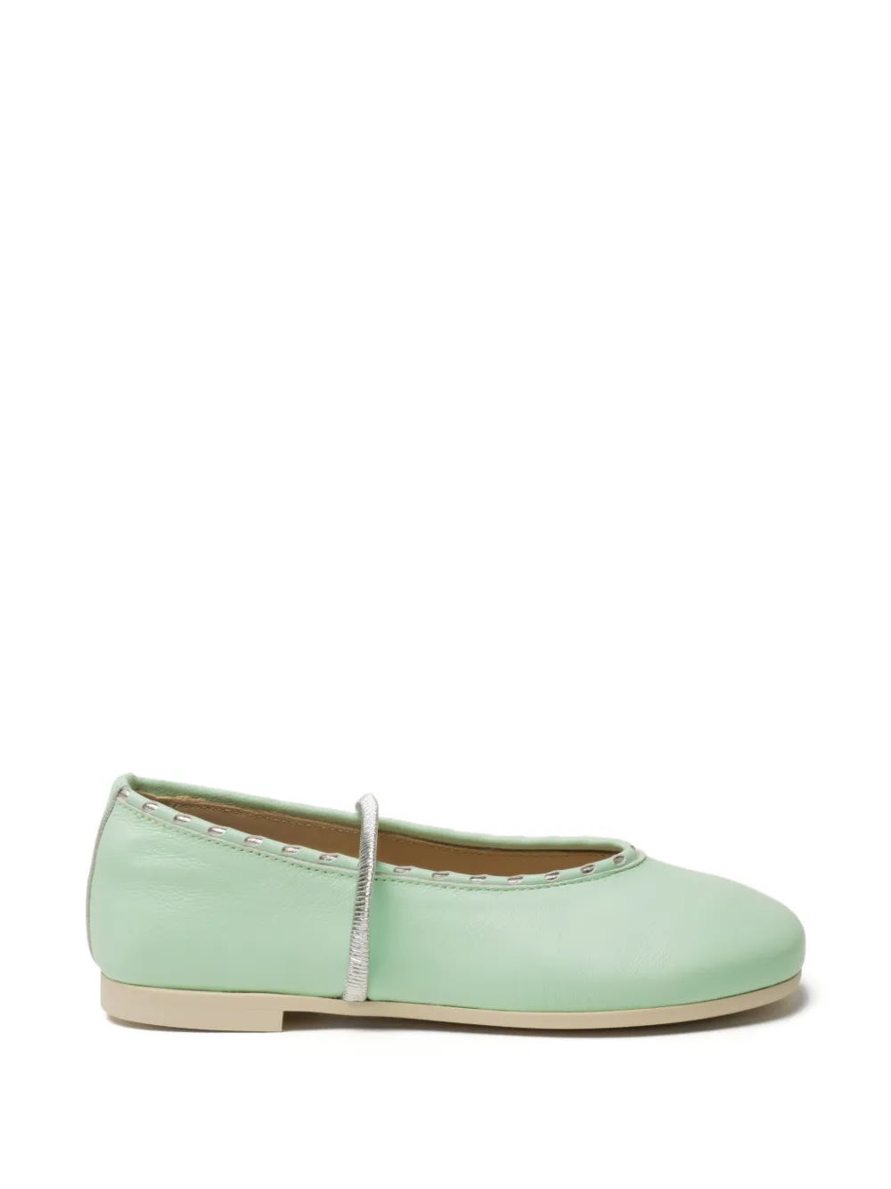 Tales of Two Guli metallic-strap leather ballet flats - Verde