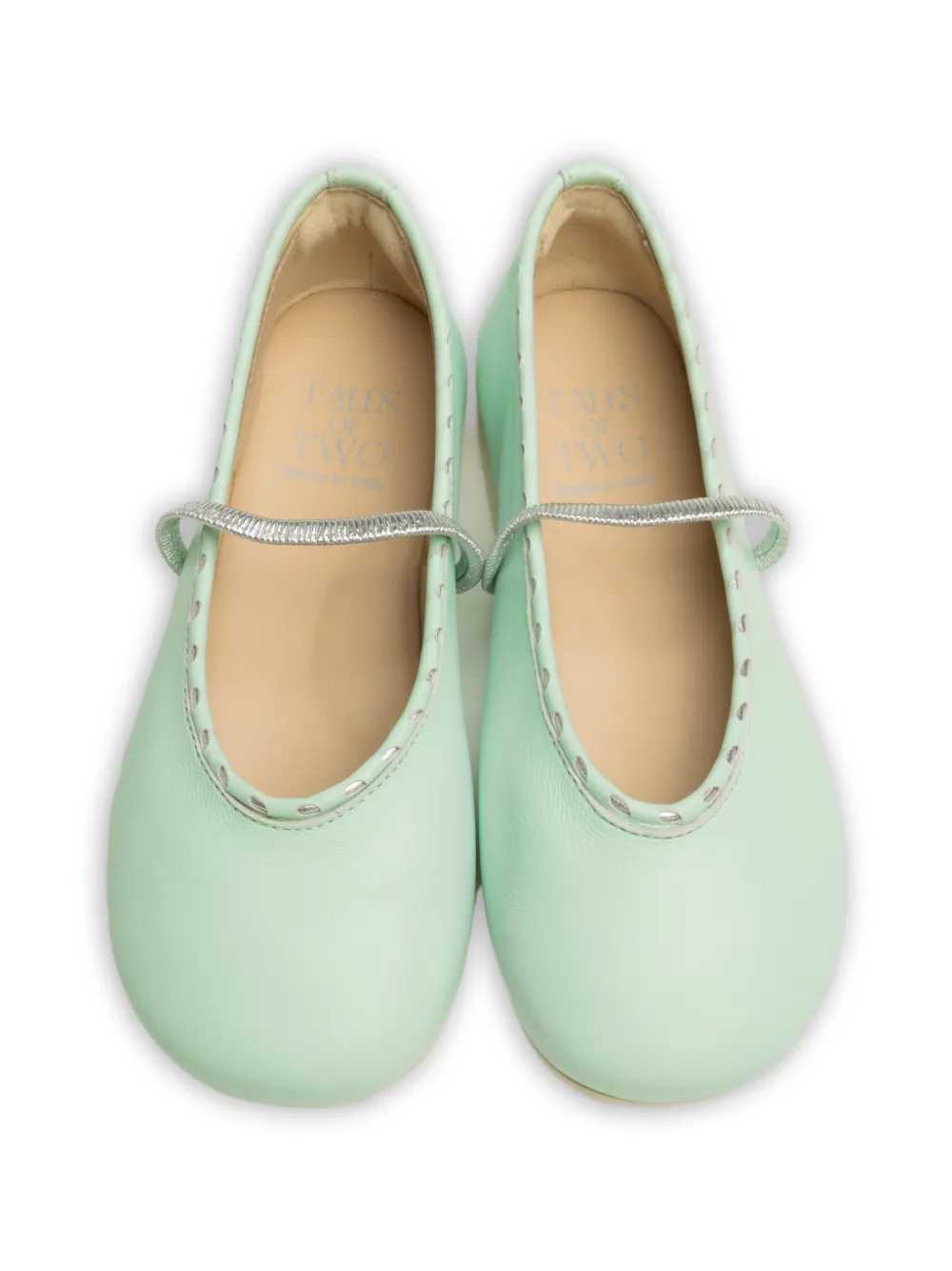 Tales of Two Guli leren ballerina's met metallic bandje Groen