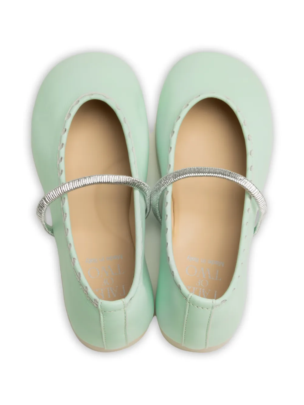 Tales of Two Guli leren ballerina's met metallic bandje Groen