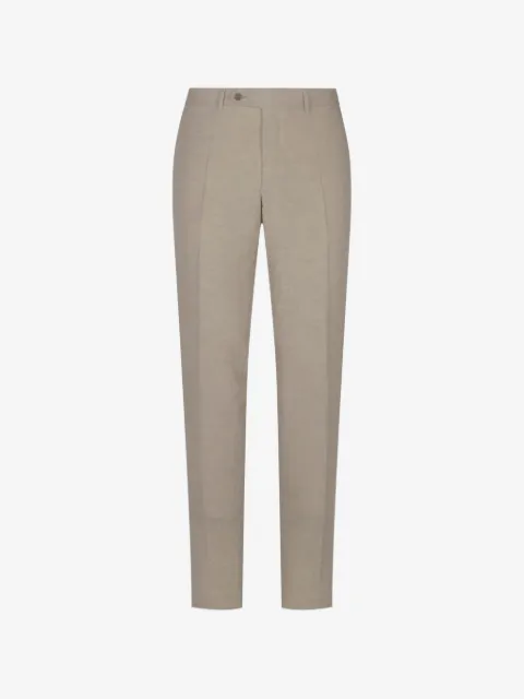 Canali pressed-crease linen trousers