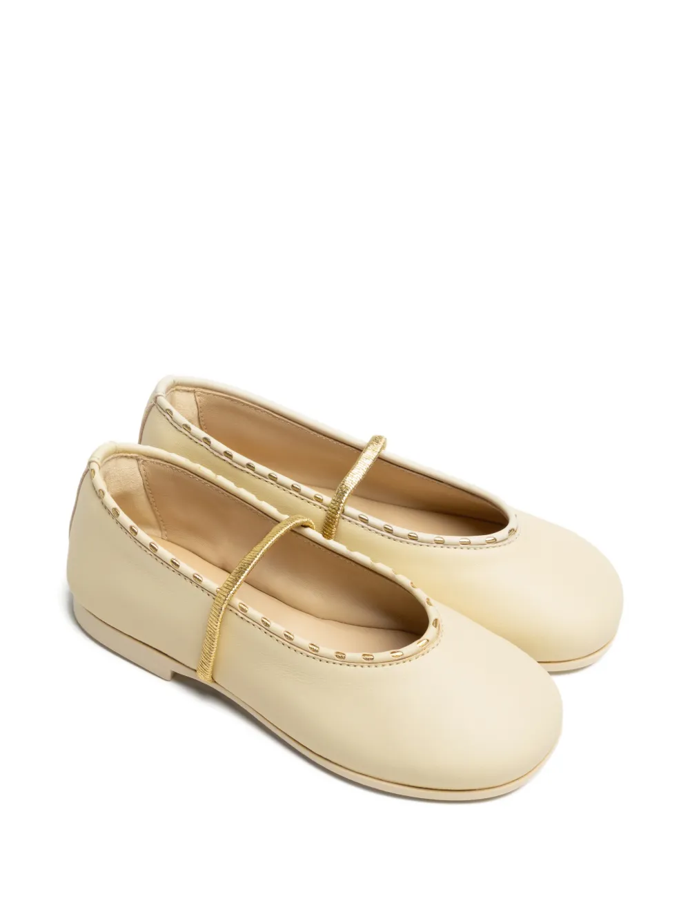 Tales of Two Guli Mini leren ballerina's Beige
