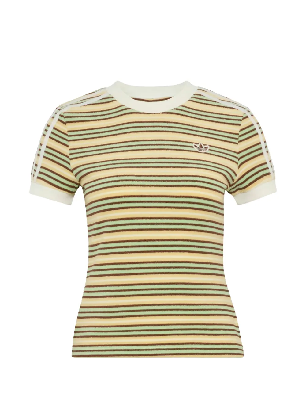 adidas Summer Glow striped logo-embroidered T-shirt - Giallo