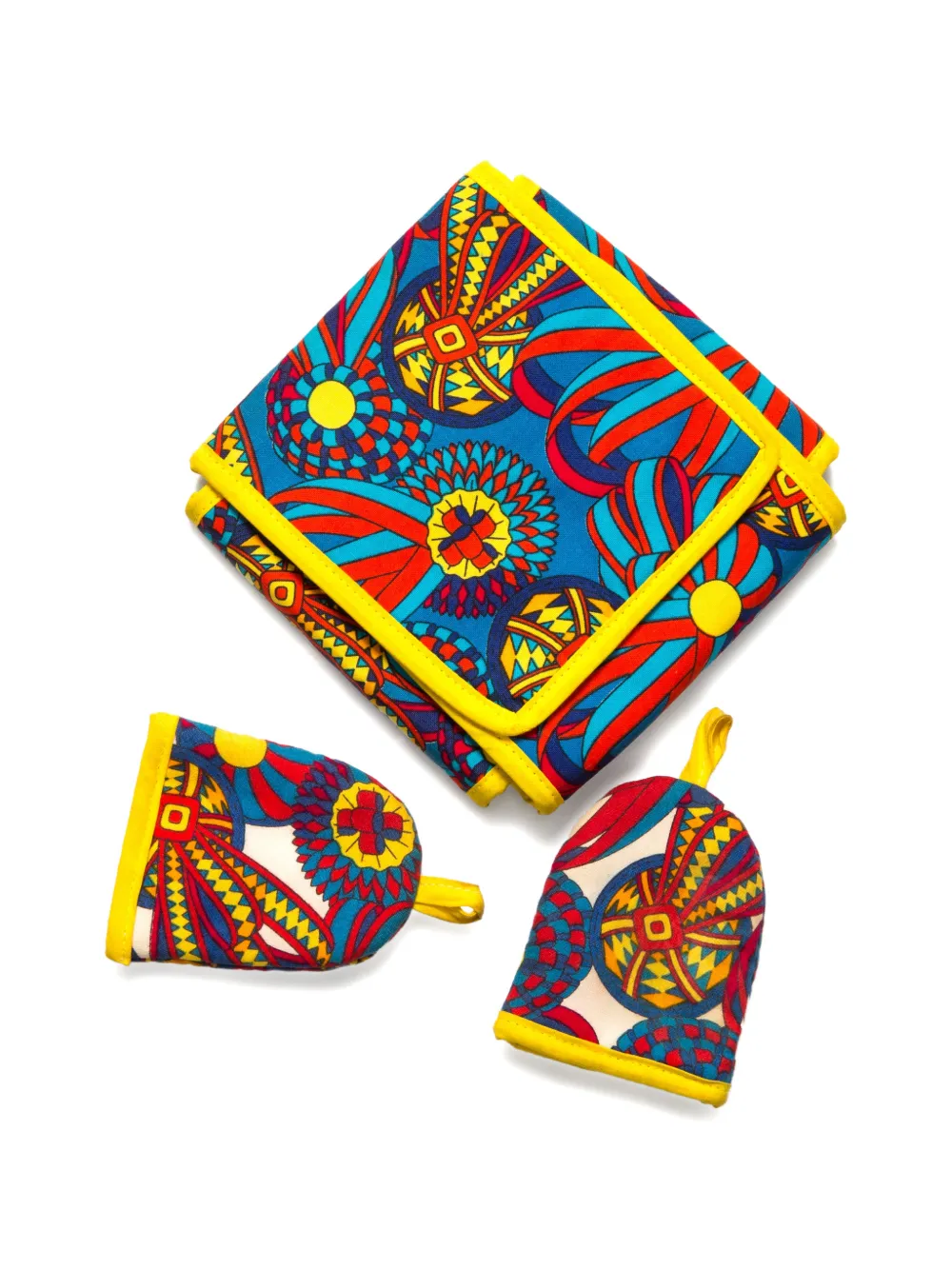 Hermès Pre-Owned 1990s printed cotton egg and toast set - Blu