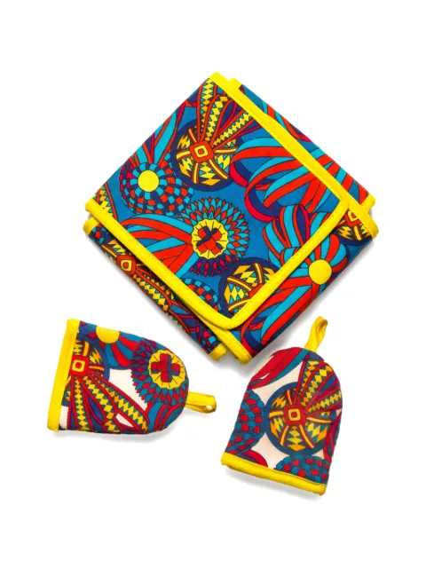 Hermès Pre-Owned 1990s printed cotton egg and toast set