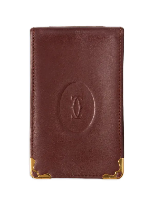 cartier cigarette holder Cartier Burgundy Leather Embossed Double C Logo Cigarette Case