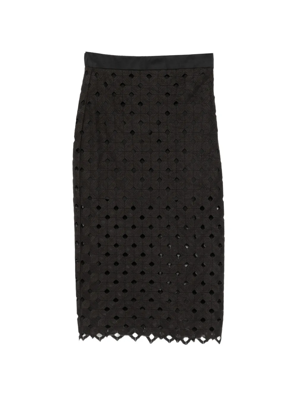Max Mara Bchzorro scalloped midi skirt - Nero