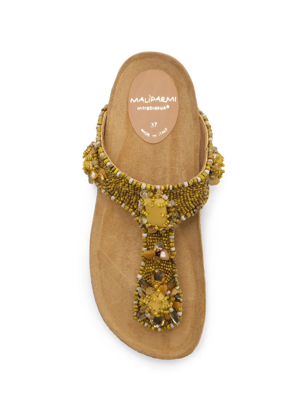 MALIPARMI Glamour Infrabijoux sandalen verfraaid met kralen Geel
