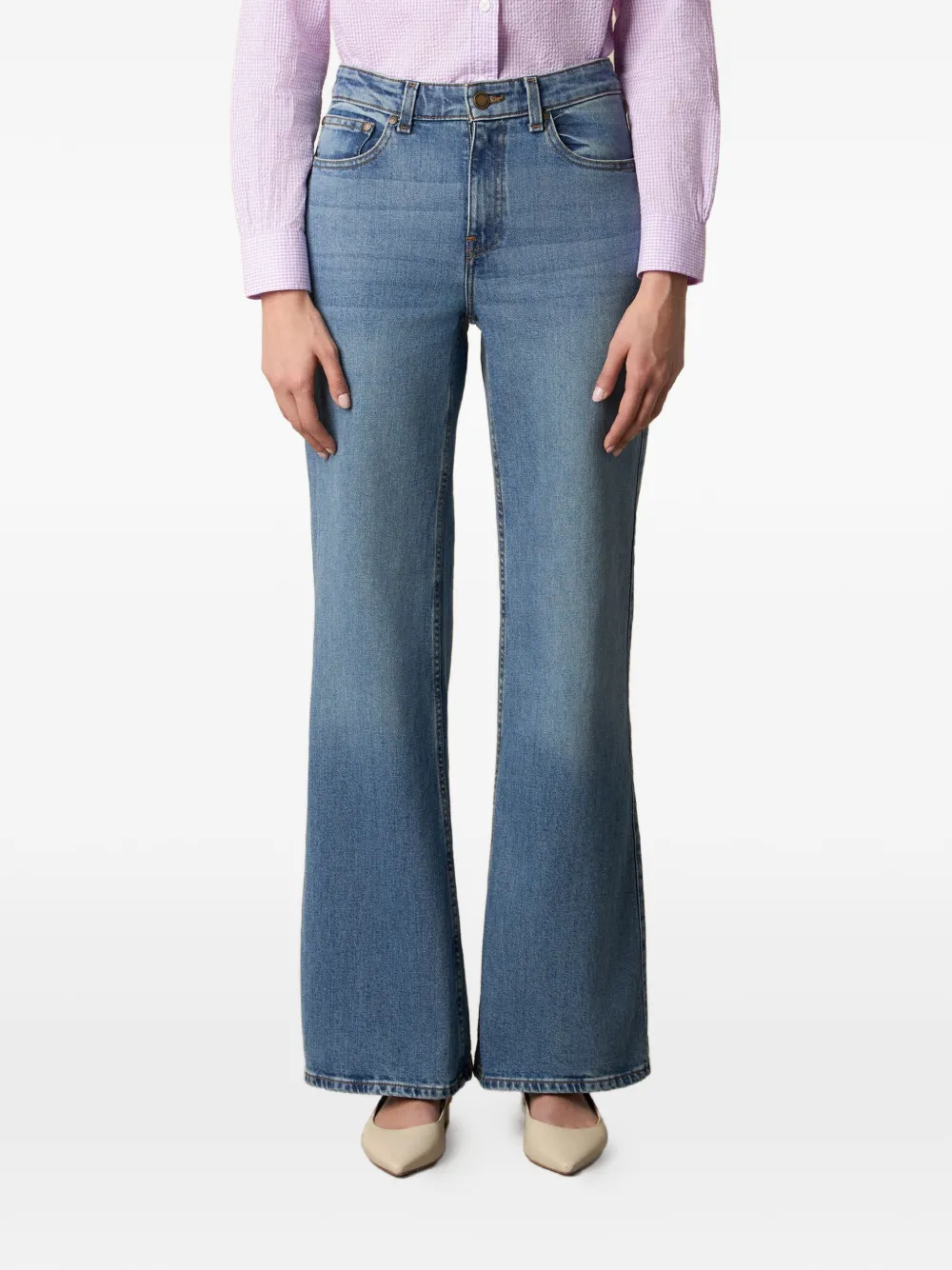 Brooks Brothers logo-embroidered belt-loop jeans - Blu