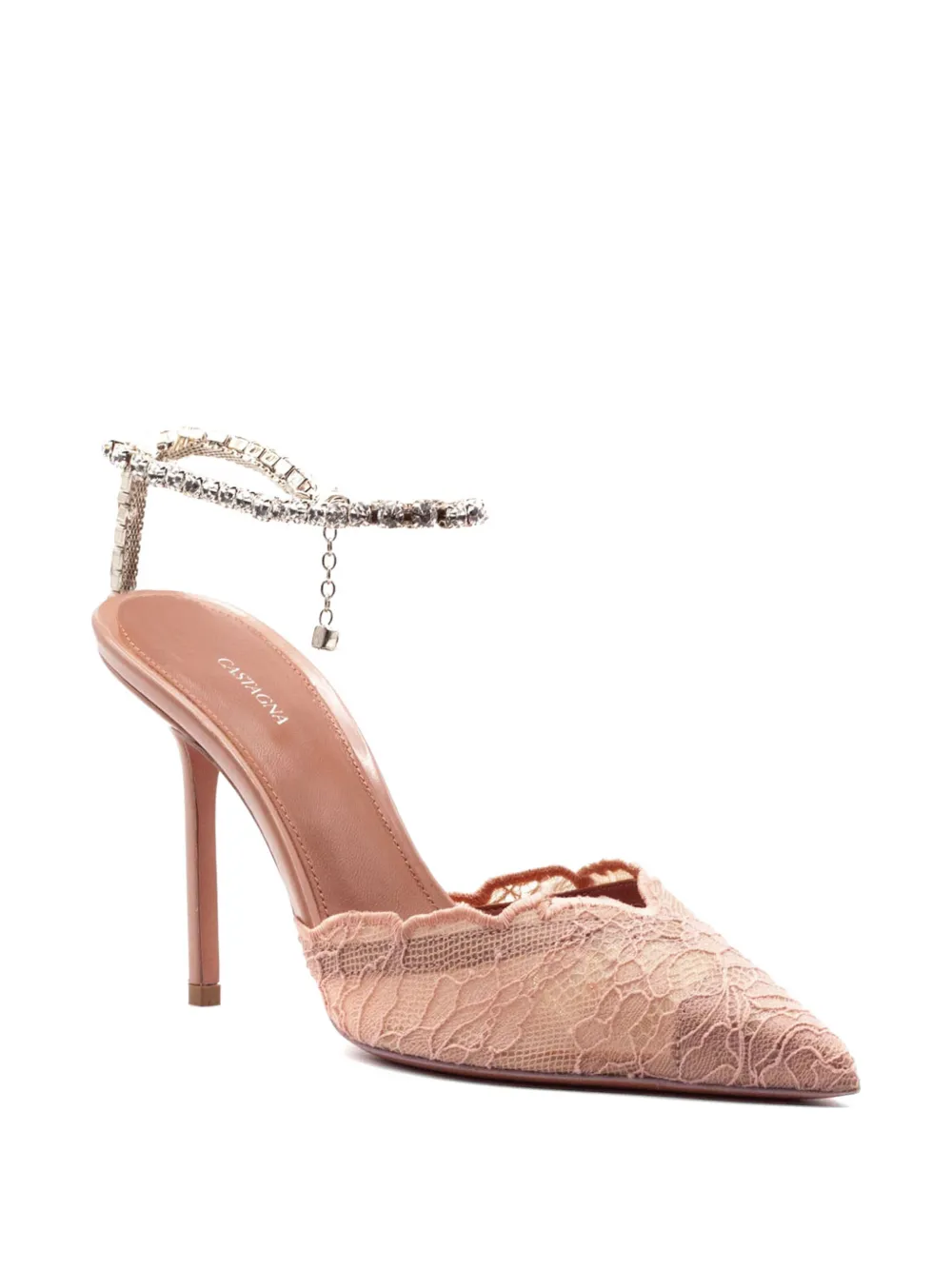 Castagna Gewelfde sandalen met bloemenkant Roze