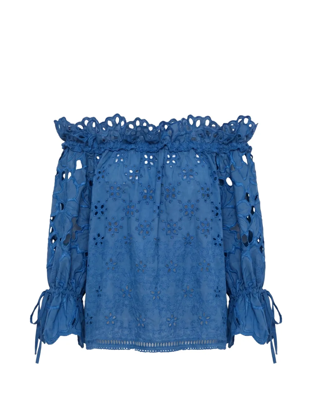 Ermanno Scervino broderie-anglaise off-the-shoulder blouse - Blu