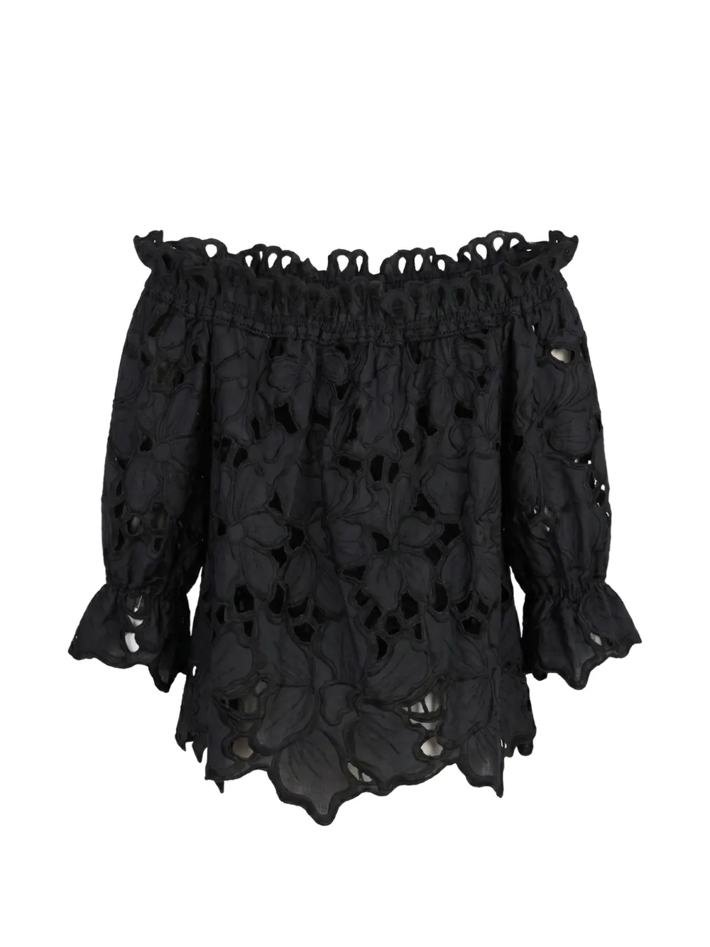 Ermanno Scervino broderie-anglaise off-the-shoulder blouse - Nero