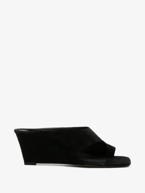 SANDRO square-toe suede sandals