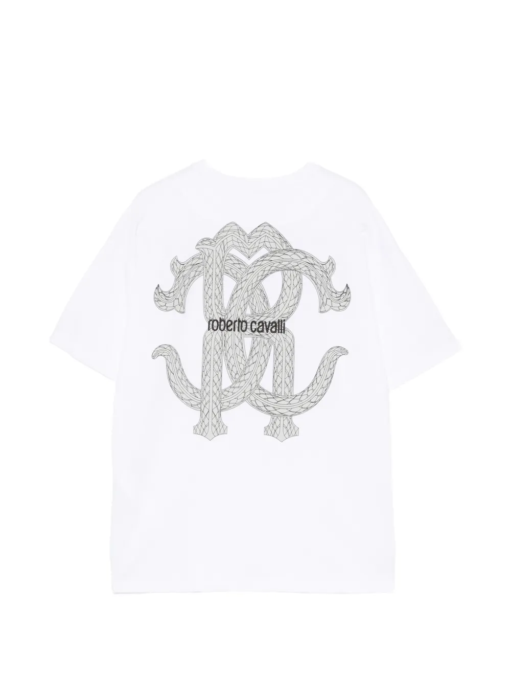 Roberto Cavalli Junior T-shirt met logopatch Wit