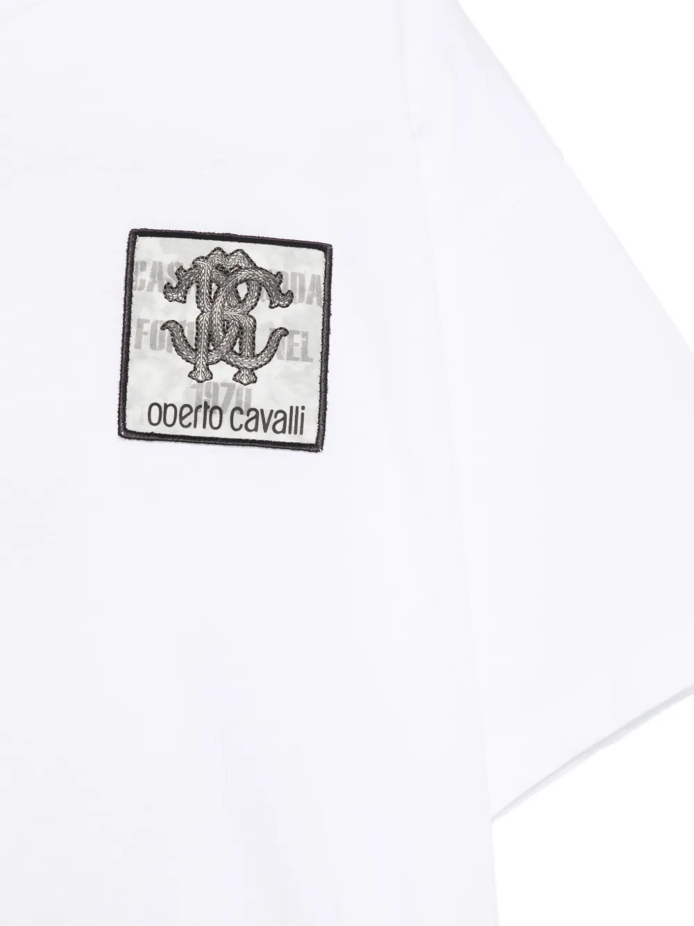 Roberto Cavalli Junior T-shirt met logopatch Wit