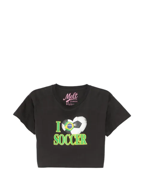 Melt graphic-print cropped T-shirt