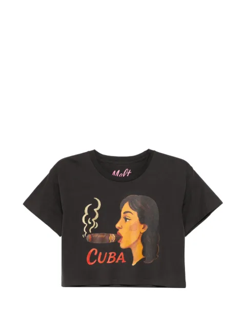Melt graphic-print cropped T-shirt