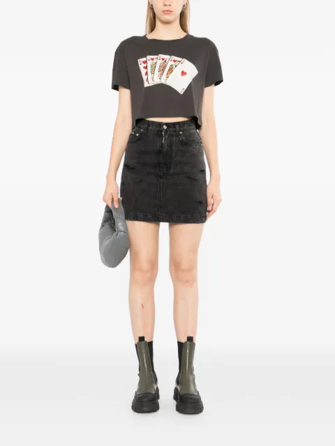 Melt graphic-print cropped T-shirt