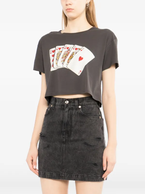 Melt graphic-print Cropped T-shirt | Grey | FARFETCH