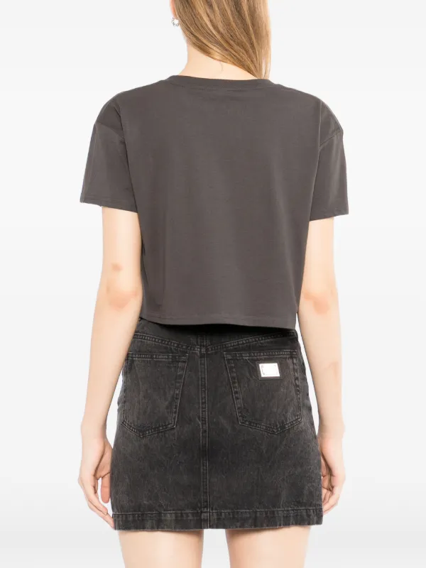 Melt graphic-print Cropped T-shirt | Grey | FARFETCH