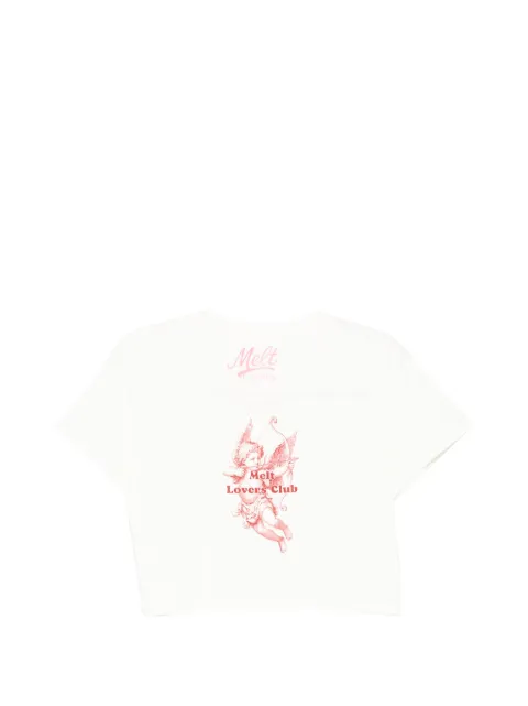 Melt graphic-print cropped T-shirt