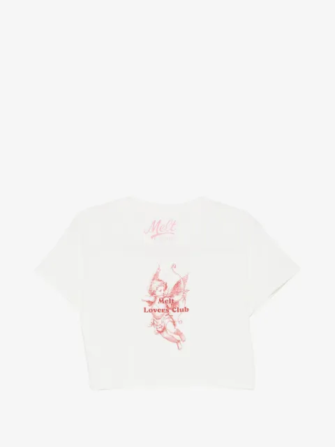Melt t-shirt crop à imprimé graphique
