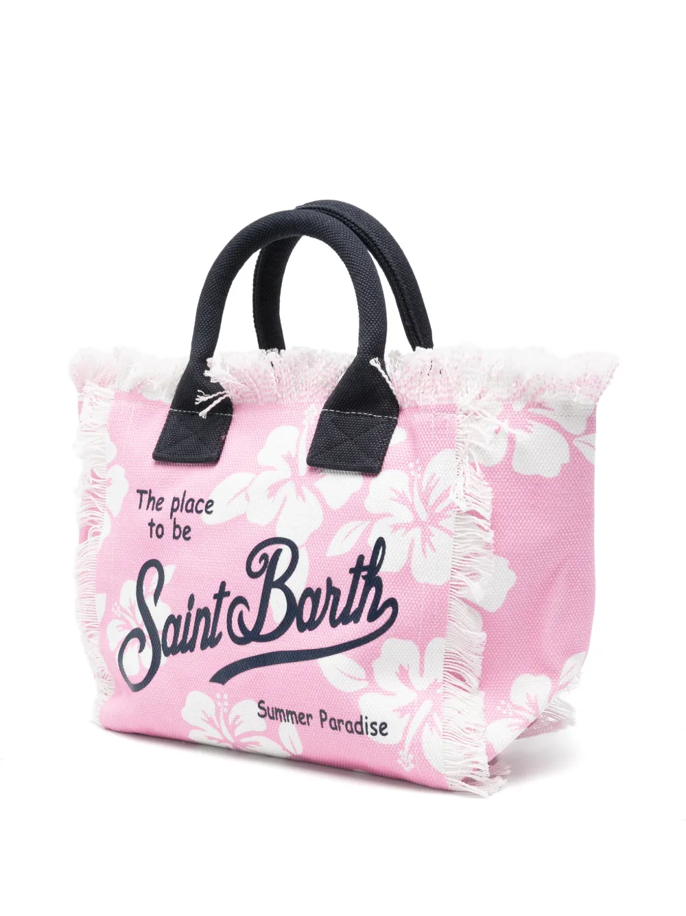 MC2 Saint Barth Colette shopper met bloemen-print en franje Roze
