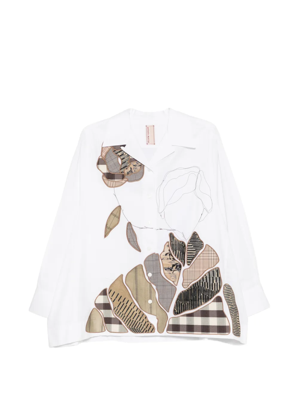 Antonio Marras patchwork embroidered shirt - Bianco