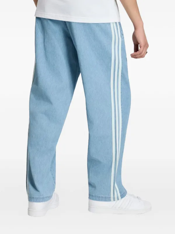 Adidas logo-embroidered side-stripe Track Pants | Blue | FARFETCH