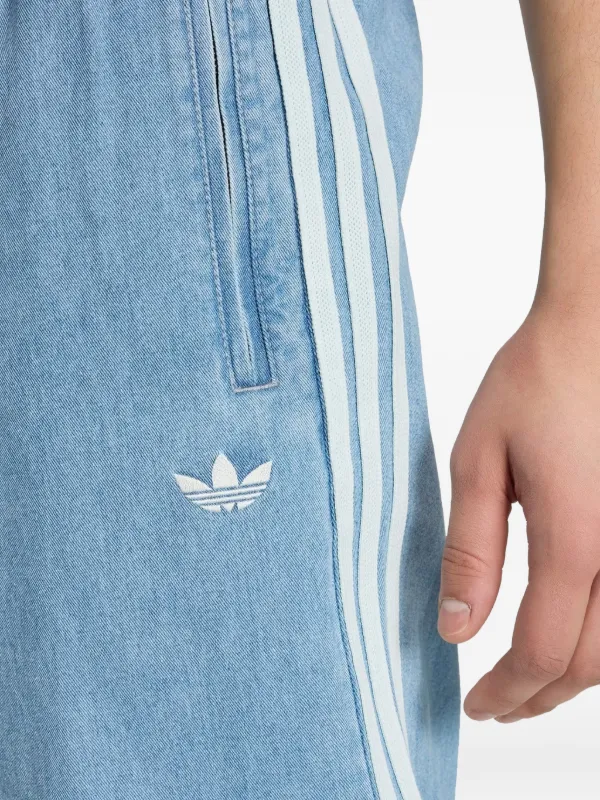 Adidas logo-embroidered side-stripe Track Pants | Blue | FARFETCH