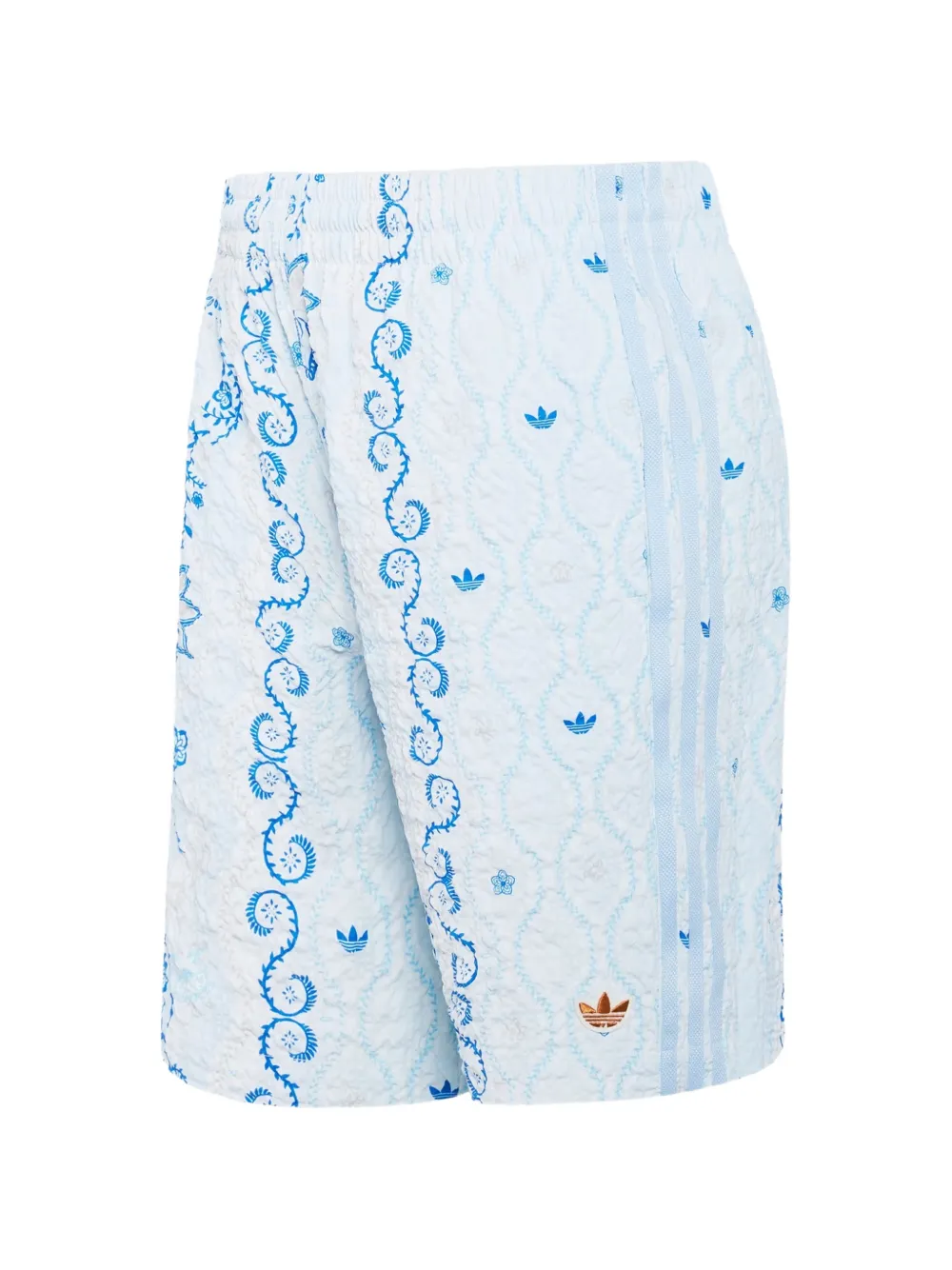 adidas floral-print seersucker shorts - Weiß