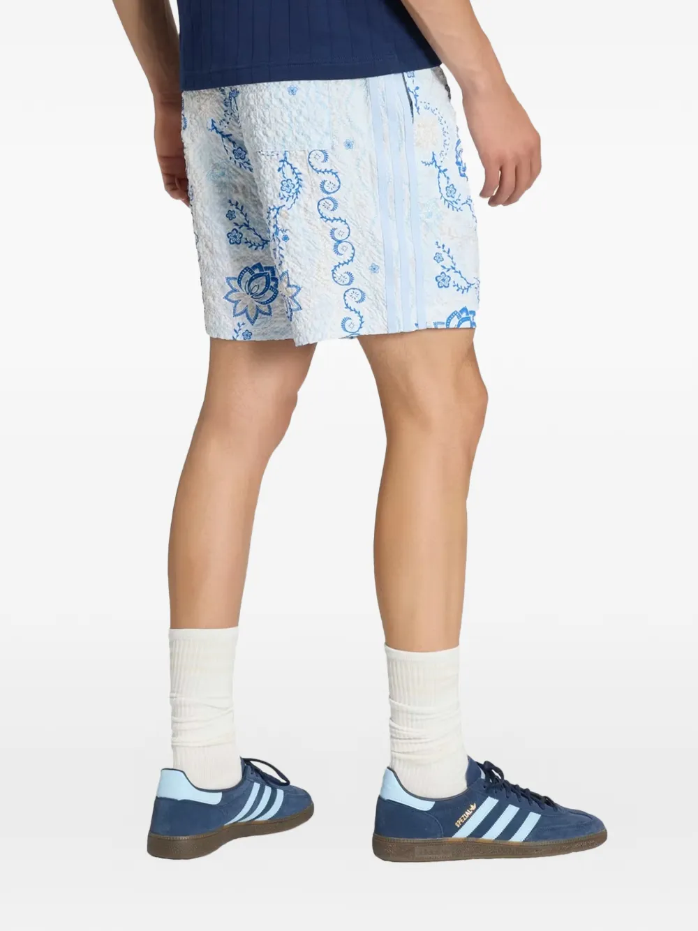adidas Seersucker zwembroek met bloemen-print Wit