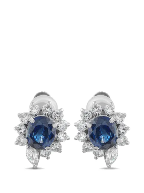 LB Exclusive aretes con diamantes y zafiro