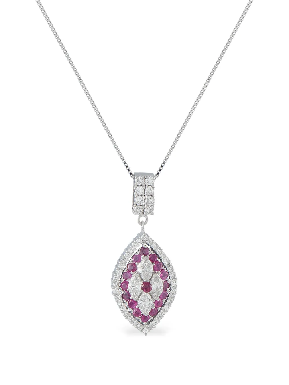 LB Exclusive diamond and ruby pendant necklace - Argento