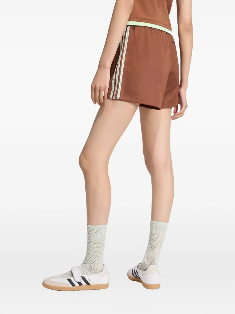 adidas Summer Glow side-stripe logo-embroidered shorts Bruin