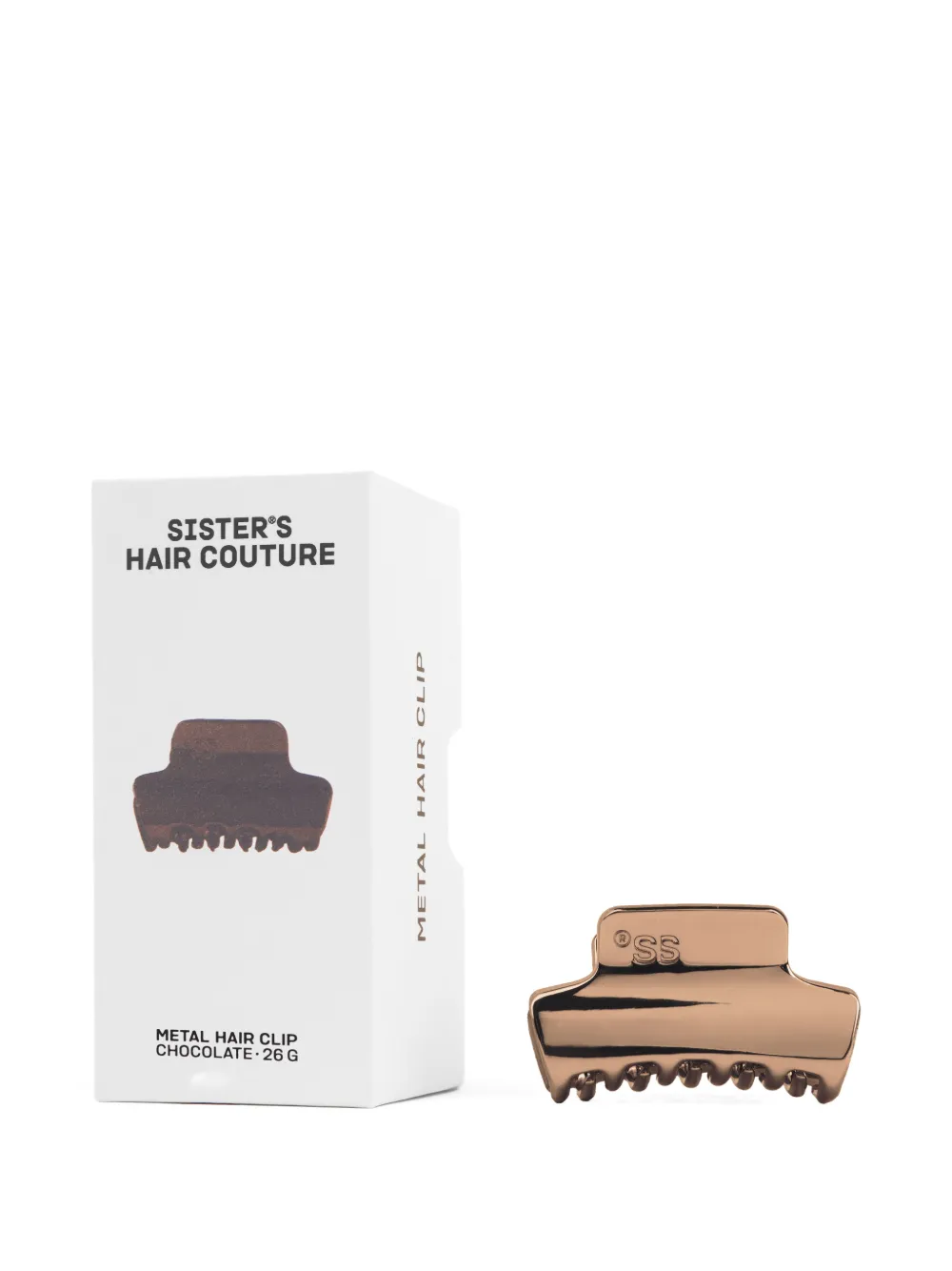 Sister’s Aroma logo-engraved metal hair clip - Marrone